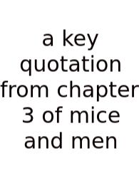 A Key Quotation From Chapter 3 Of Mice And Men