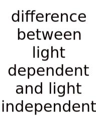 Difference Between Light Dependent And Light Independent