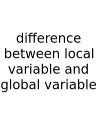 Difference Between Local Variable And Global Variable
