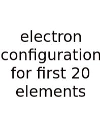 Electron Configuration For First 20 Elements