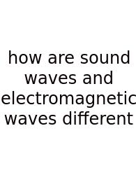 How Are Sound Waves And Electromagnetic Waves Different