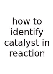 How To Identify Catalyst In Reaction