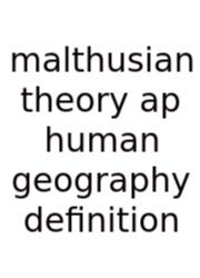 Malthusian Theory Ap Human Geography Definition