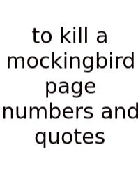 To Kill A Mockingbird Page Numbers And Quotes