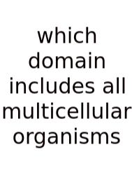 Which Domain Includes All Multicellular Organisms
